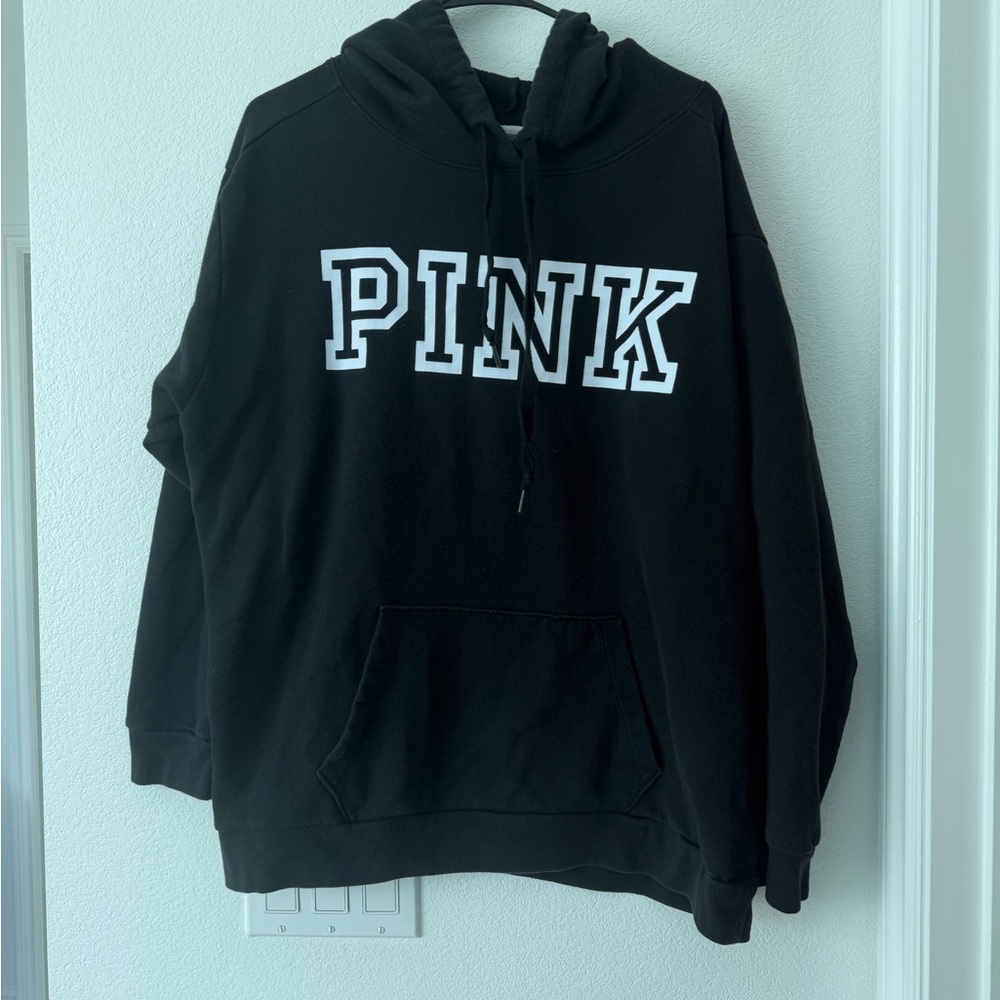XL Victoria’s Secret PINK black hoodie worn once